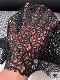Lela Rose Ornate Swirl Guipure Lace - Black