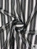 Two-Tone Striped Guipure Lace - Black / White