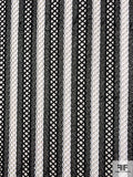 Two-Tone Striped Guipure Lace - Black / White