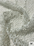 Lela Rose Ornate Swirl Guipure Lace - White