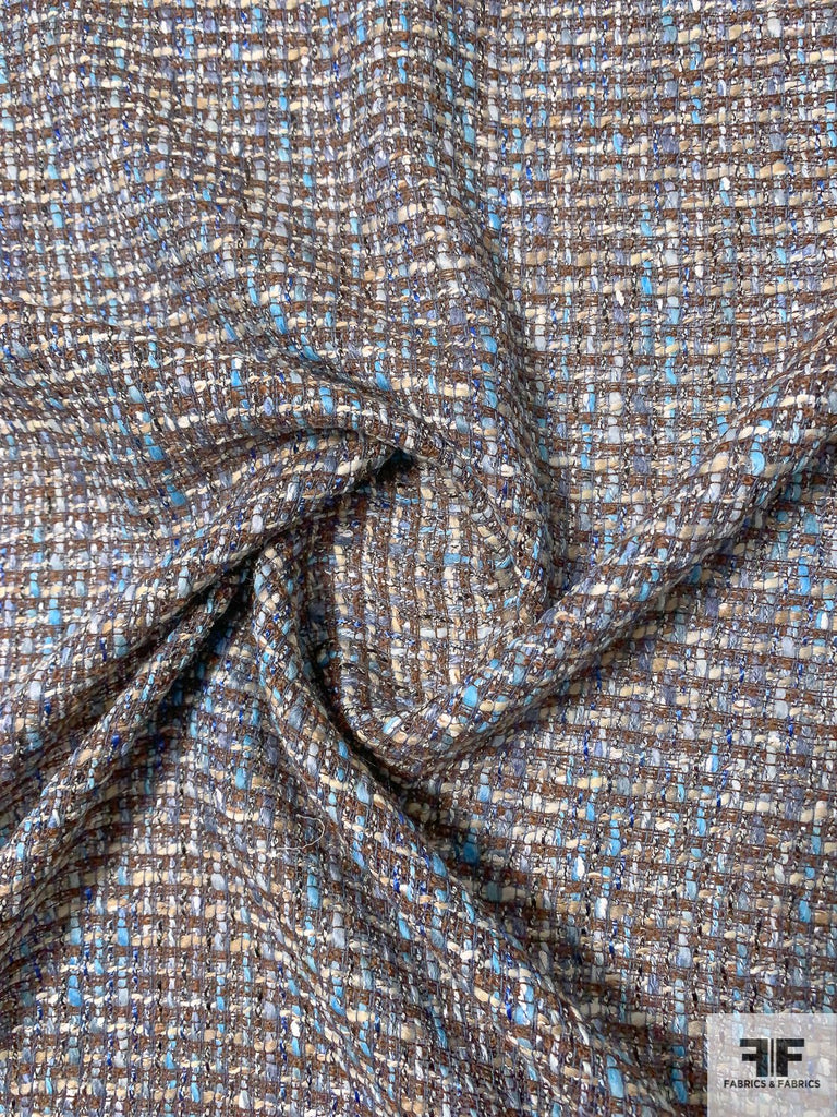 Italian Classic Open-Weave Lightweight Tweed Suiting - Shades of Blue ...