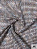 Italian Classic Open-Weave Lightweight Tweed Suiting - Shades of Blue / Brown / Tan