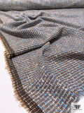 Italian Classic Open-Weave Lightweight Tweed Suiting - Shades of Blue / Brown / Tan
