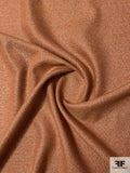 Italian Brushed Wool Tweed Suiting with Lurex Fibers - Caramel / Dusty Coral / Gold