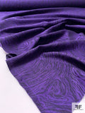Italian Marble Wood Grain Wool Challis - Purple / Black