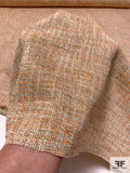 Italian Cotton Blend Tweed Suiting - Turmeric / Sage Green / Ivory