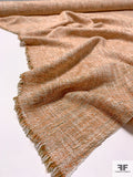 Italian Cotton Blend Tweed Suiting - Turmeric / Sage Green / Ivory