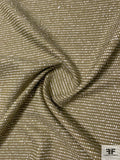 Italian Basic Woven Cotton Blend Tweed Suiting - Olive Green / Off-White