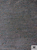 Micro-Striped Textured Organza with Lurex Speckles - Black / Gold / Turquoise / Lilac