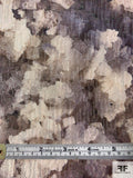 Italian Watercolor Jacquard Brocade Lamé - Grey / Dusty Purple / Cloudy Grey / Silver-Gold