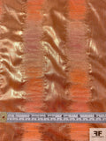 Italian Vertical Striped 2-Ply Lamé - Orange / Bright Copper