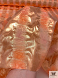 Italian Vertical Striped 2-Ply Lamé - Orange / Bright Copper