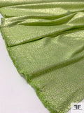 Italian Basic Lamé with Vertical Stretch - Lime / Icey Gold