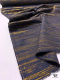 Hazy Pattern Stretch Raffia Suiting - Navy / Olive-Gold / Black