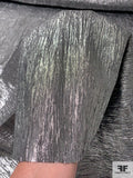 Italian Crinkled Polyester Lamé - Metallic Grey