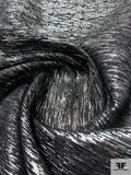 Sketch Stripe Brocade Lamé - Silver / Black