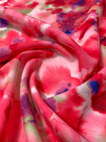Watercolor Floral Printed Scuba - Berry Pink / Electric Purple / Light Green