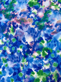 Watercolor Floral Printed Scuba - Shades of Blue / Green / Pink