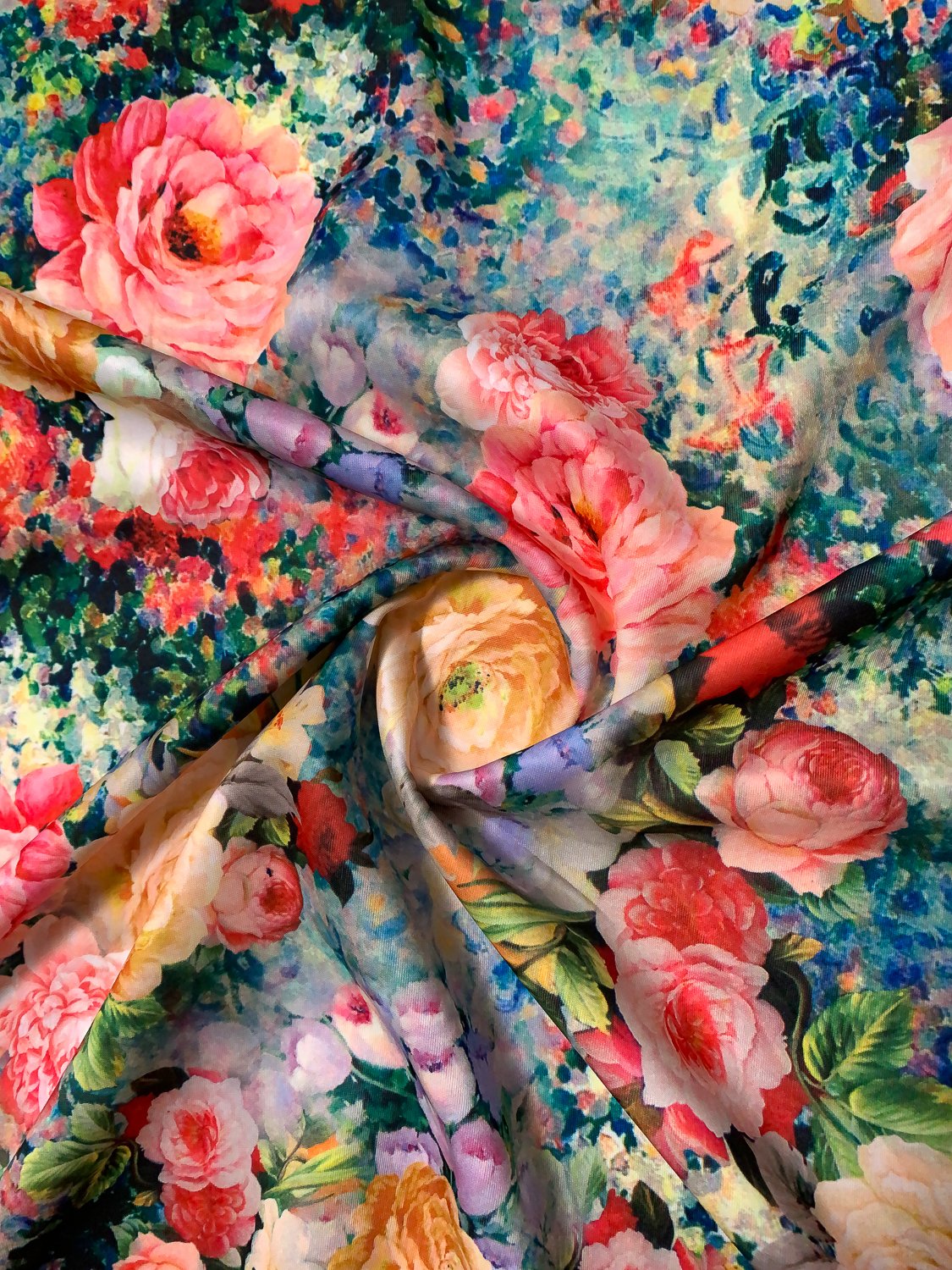 A Floral Dream Printed Scuba - Multicolor