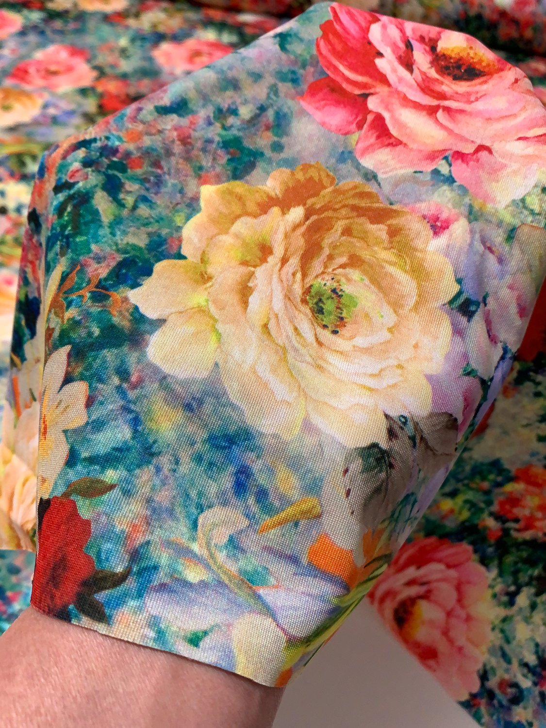 A Floral Dream Printed Scuba - Multicolor