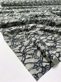 Lace-Look Printed Scuba - Black / Ivory