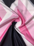 Geometric Lines Printed Scuba Panel - Pink / Baby Pink / Grey / Black / White