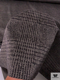 Italian Glen Plaid Embossed Stretch Velveteen - Dark Stone Grey