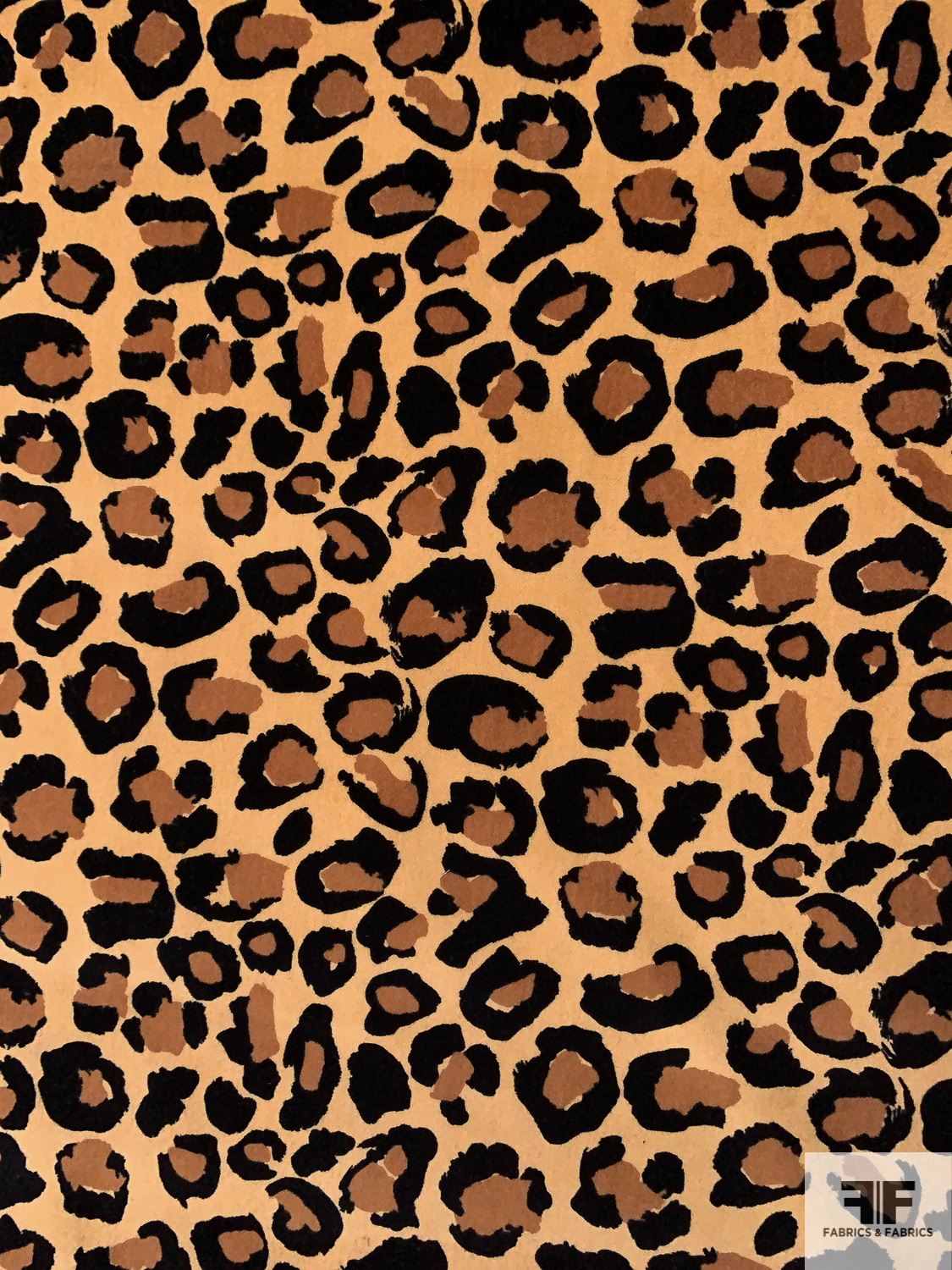 Animal Pattern Printed Stretch Cotton Velveteen - Nude / Black / Tan