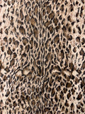 Animal Pattern Printed Cotton-Rayon Stretch Velveteen - Brown / Black / Beige