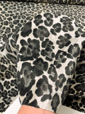 Animal Pattern Printed Cotton Velvet - Grey / Black