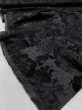 Shadowy Floral Embossed Stretch Velveteen - Black