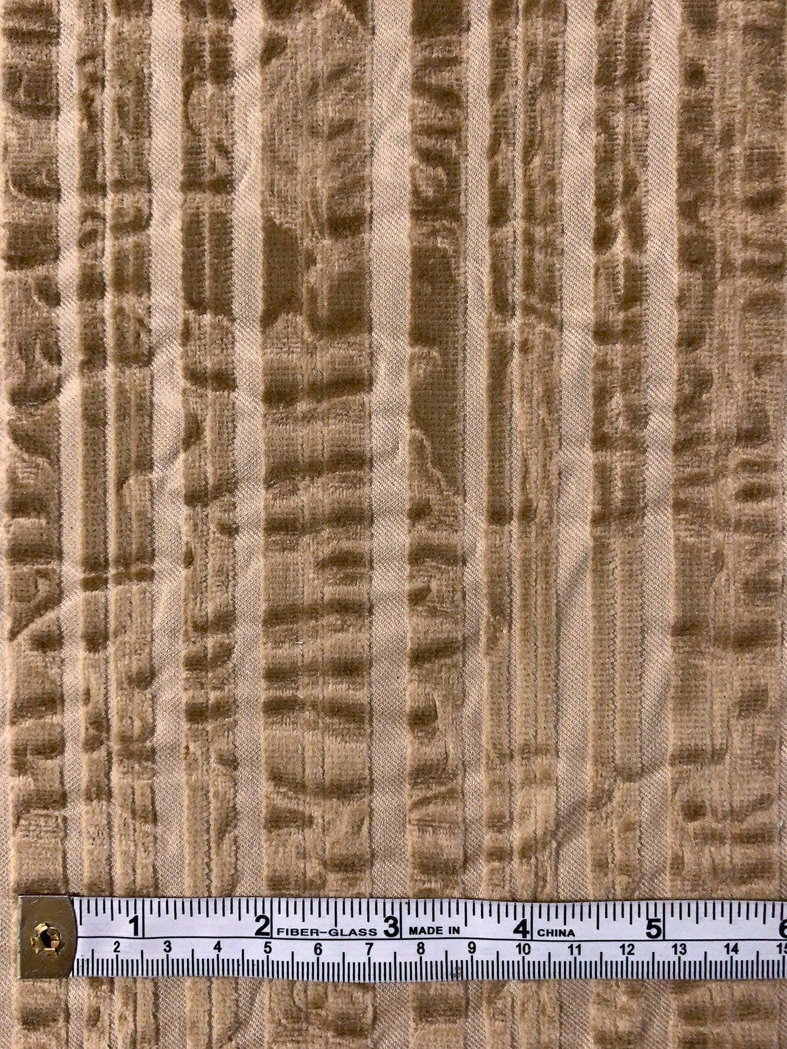 Vertical Emboss Striped Cotton Velveteen - Tan