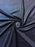 Shimmery Stretch Polyester Velvet - Metallic Blue / Black