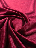 Corduroy-Look Stretch Polyester Velvet - Merlot