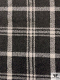 Plaid Pattern Brushed Lightweight Coating - Dark Grey / Light Grey