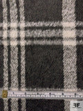 Plaid Pattern Brushed Lightweight Coating - Dark Grey / Light Grey