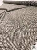 Italian Fleecey Dot Textured Wool Blend Heavy Jacket Weight - Ivory / Black