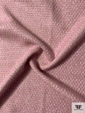 Italian Basketweave Lightweight Wool Coating - Light Pink / Tan