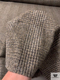 Italian Glen Plaid Wool-Mohair Suiting - Grey / Dark Sand / Earth