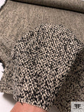 Italian Circle Yarn Pattern Jacket Weight Wool Tweed - Black / Light Oatmeal