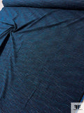 Italian Cotton Blend Ladies Tweed Suiting - Teal / Turquoise / Navy / Black