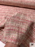 Italian Spring Cotton Tweed Suiting - Shades of Pink / Beige / Tan