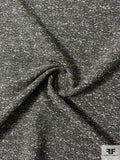 Italian Fancy Ladies Tweed Suiting with Lurex Fibers - Steel Grey / Black / Off-White