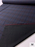 Italian Double-Sided Plaid and Solid Suiting - Black / Navy / Eggplant / Maroon