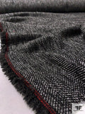 Italian Ladies Jacket Weight Tweed with Lurex Fibers - Black / Light Grey