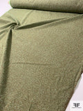 Italian Lightweight Fuzzy Felted Wool and Silk Fabrics - Moss Green / Mint