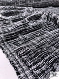 Italian Fancy Weave Ladies Tweed Suiting - Black / White