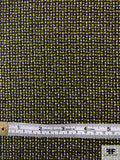 Italian Novelty Tweed Suiting with Plastic-Poly Basketweaving - Shimmery Chartreuse / Light Grey / Black