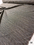 Italian Striped Fancy Ladies Tweed Suiting with Lurex Fibers - Grey / Silver / Beige / Tan