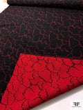 Italian Abstract Printed Double-Faced Felted Wool Coating - Black / Red